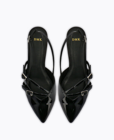 Adelia Slingback Heel Pumps - Black