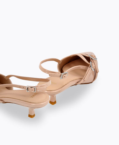 Adelia Slingback Heel Pumps - Nude