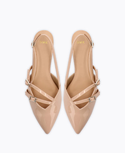 Adelia Slingback Heel Pumps - Nude