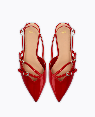 Adelia Slingback Heel Pumps - Red
