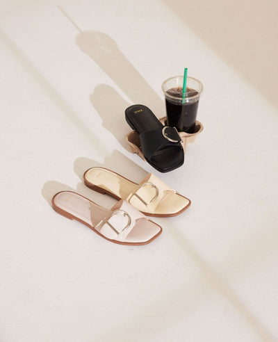 Lydia Flat Sandals - Yellow