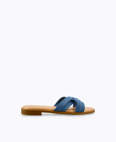 Andy Flat Sandals - Denim