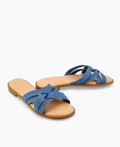 Andy Flat Sandals - Denim