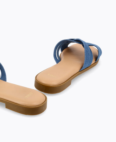 Andy Flat Sandals - Denim