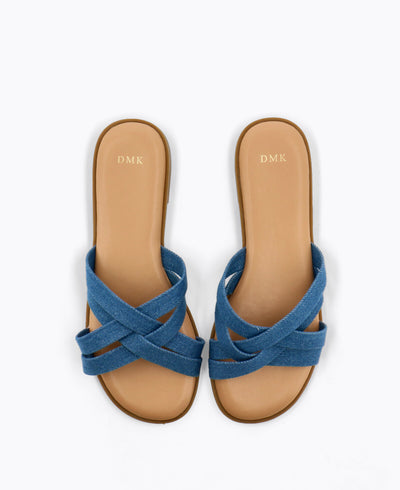 Andy Flat Sandals - Denim
