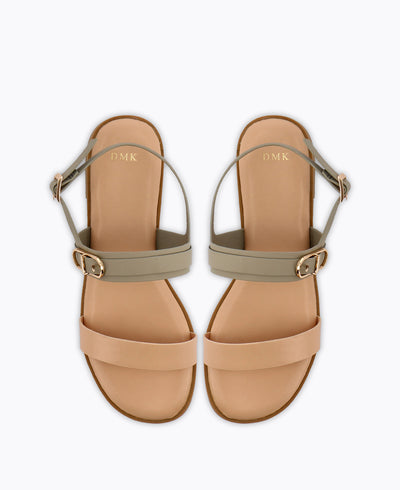 Hannah Flat Sandals - Nude