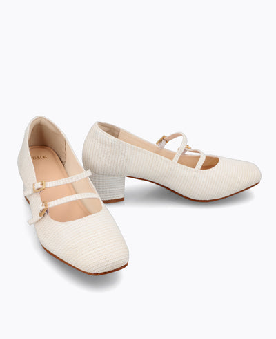 Alexandria Mary Janes - Beige