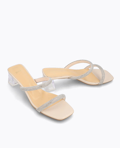 Amani Heel Sandals - Beige