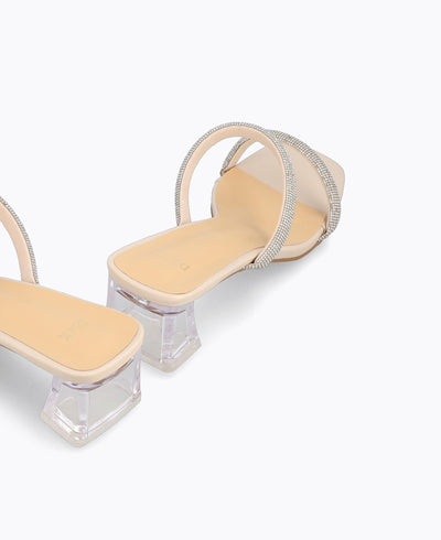 Amani Heel Sandals - Beige