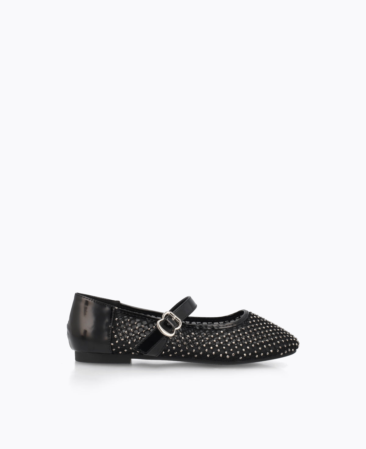 Ariana Mesh Mary Jane Flats - Black