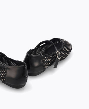 Ariana Mesh Mary Jane Flats - Black