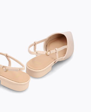 Brianna Slingback Flat Pumps - Nude