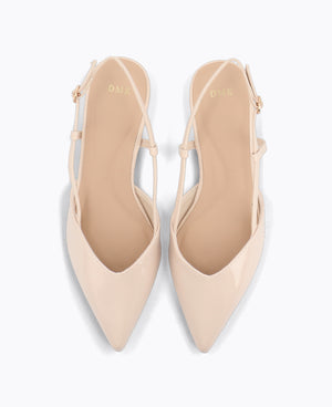 Brianna Slingback Flat Pumps - Nude