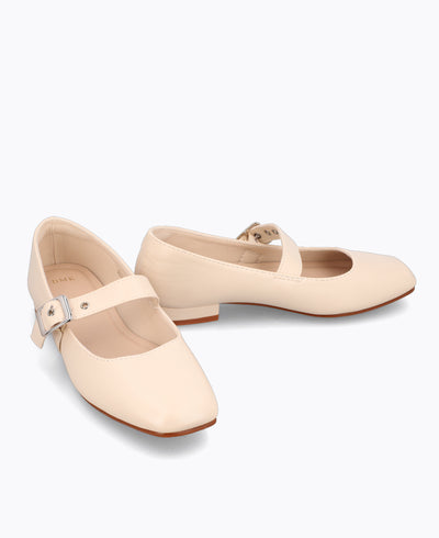 Charlotte Mary Jane Flats - Beige
