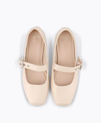 Charlotte Mary Jane Flats - Beige