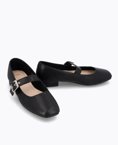 Charlotte Mary Jane Flats - Black