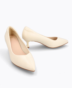 Coral Heel Pumps - Beige