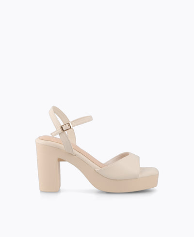 Dahlia Platform Heel Sandals - Beige