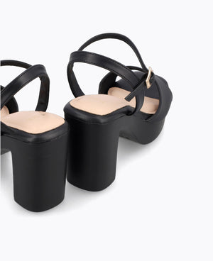 Dahlia Platform Heel Sandals - Black
