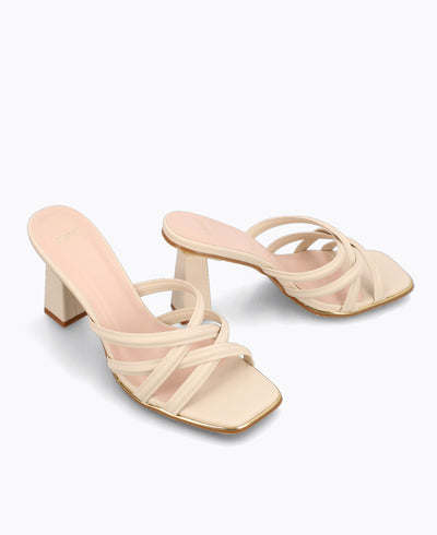 Della Heel Sandals - Beige