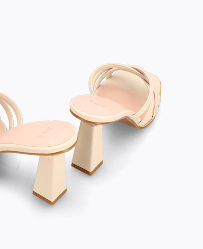 Della Heel Sandals - Beige