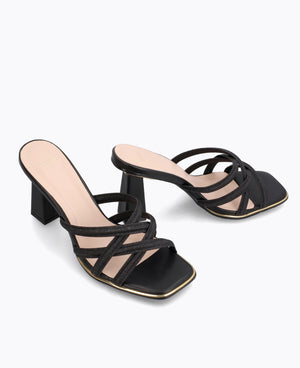 Della Heel Sandals - Black