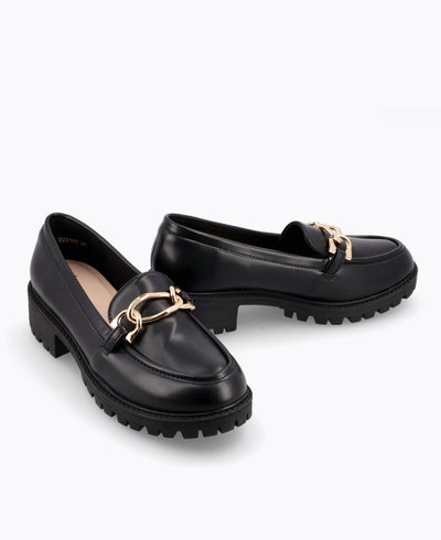 Enya Platform Loafers - Black