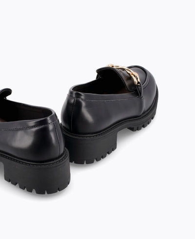 Enya Platform Loafers - Black