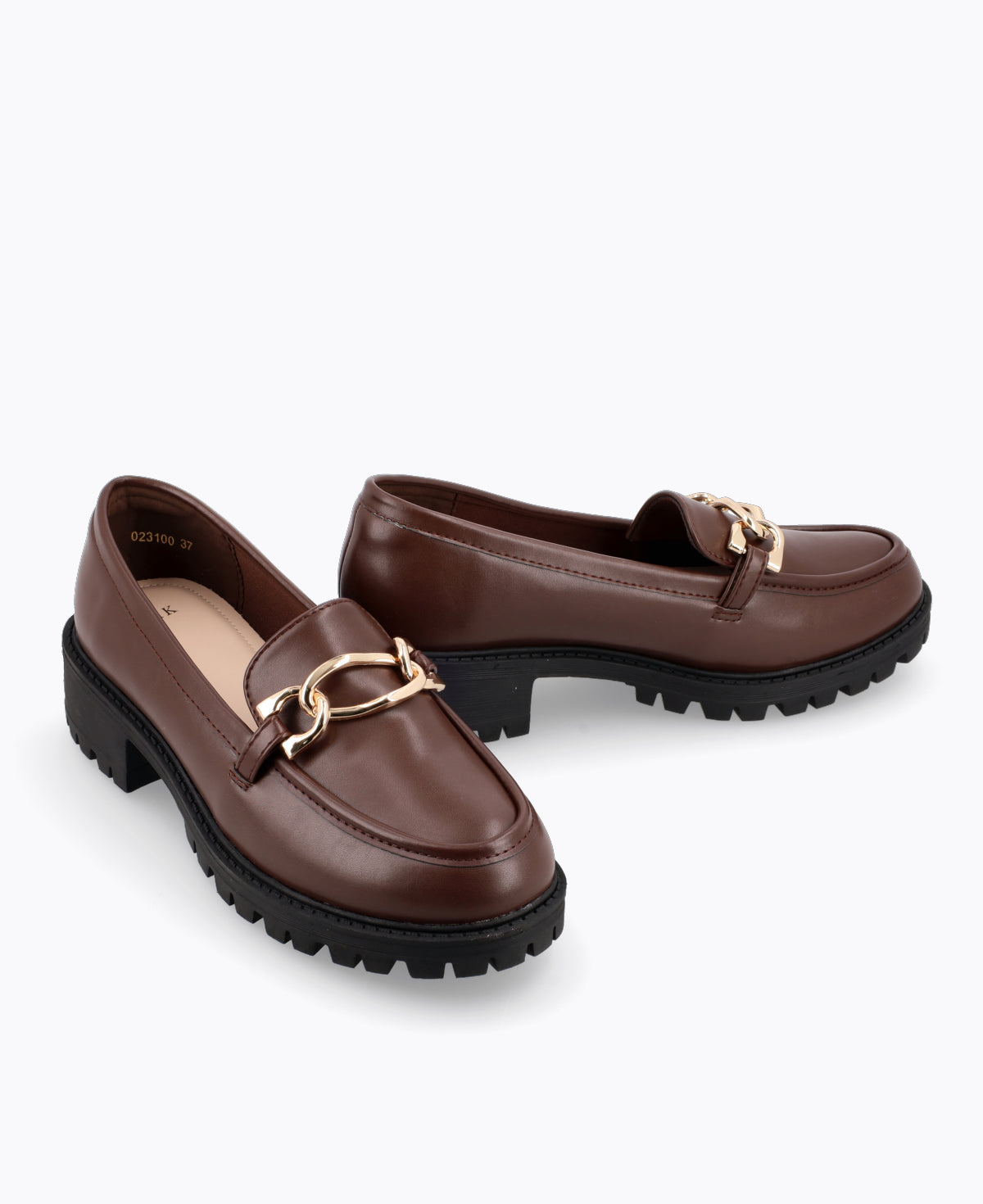 靴 y2k Drape Leather Loafer Enya Platform Loafers - Brown – DMK