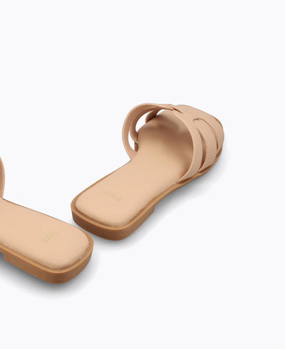Erica Flat Sandals - Nude