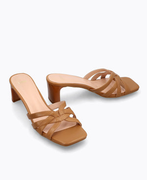 Estella Heel Sandals - Almond