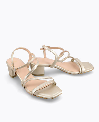 Fallon Strappy Heel Sandals - Gold