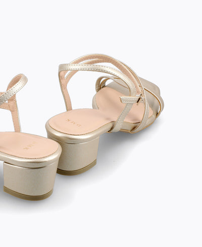 Fallon Strappy Heel Sandals - Gold