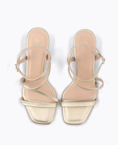 Fallon Strappy Heel Sandals - Gold