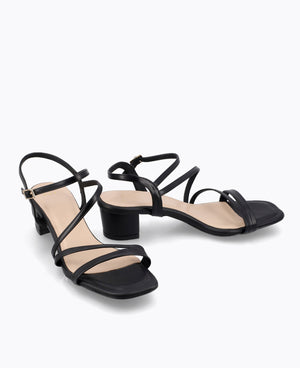 Fallon Strappy Heel Sandals - Black