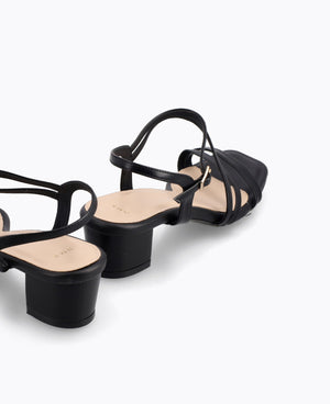 Fallon Strappy Heel Sandals - Black