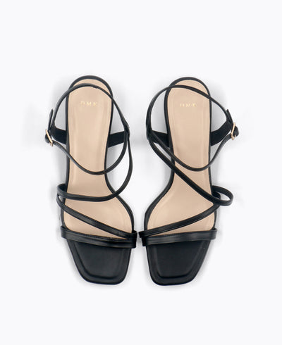 Fallon Strappy Heel Sandals - Black