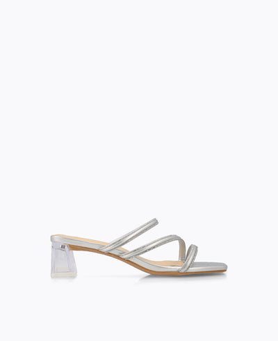 Harper Heel Sandals - Silver