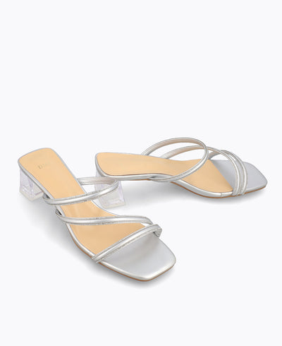 Harper Heel Sandals - Silver