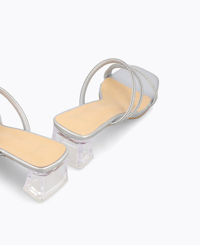 Harper Heel Sandals - Silver