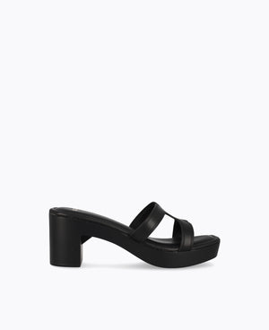 Hester Platform Heel Sandals - Black