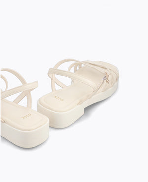 Holly Strappy Platform Sandals - Beige