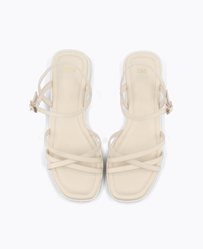 Holly Strappy Platform Sandals - Beige