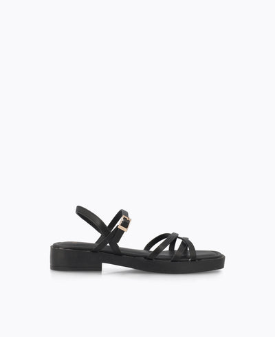 Holly Strappy Platform Sandals - Black