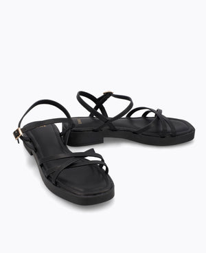 Holly Strappy Platform Sandals - Black