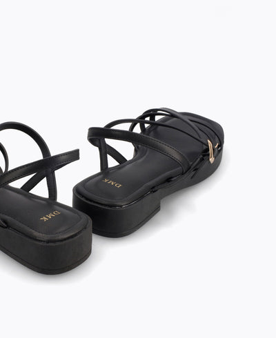 Holly Strappy Platform Sandals - Black