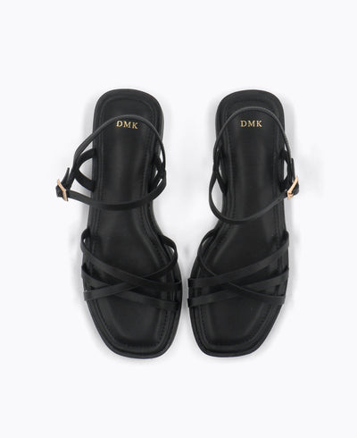 Holly Strappy Platform Sandals - Black