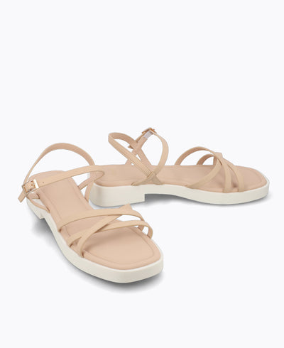 Holly Strappy Platform Sandals - Nude