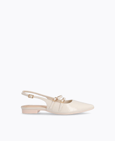 Inca Slingback Mary Jane Flats V2 - Beige (Croc)
