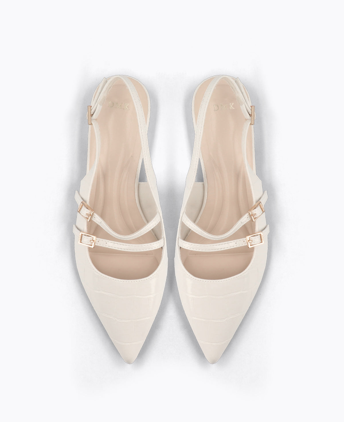 Inca Slingback Mary Jane Flats V2 - Beige (Croc)